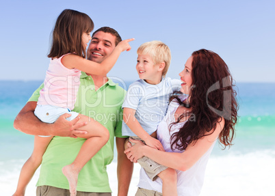 Children playing with their parents