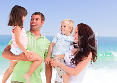 Children playing with their parents