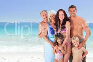 Portrait of a joyful family at the beach