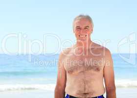 Mature man at the beach