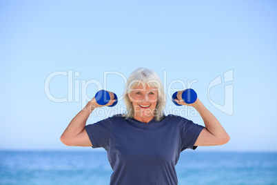 Mature woman doing her exercises