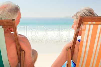 Elderly couple at the beach