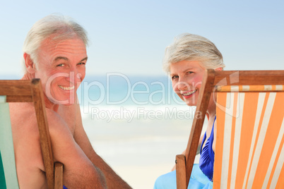 Elderly couple at the beach