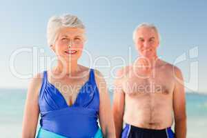 Elderly couple at the beach