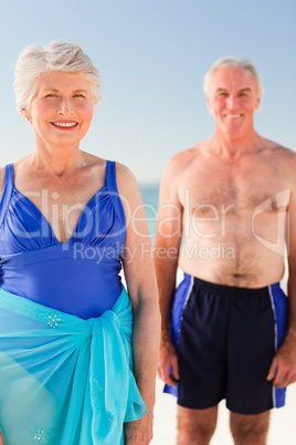 Elderly couple at the beach