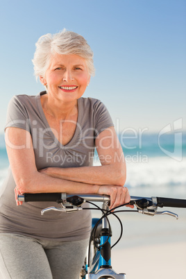 Senior woman with her bike