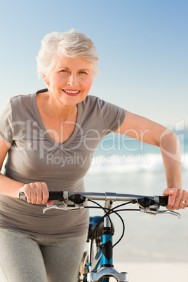 Senior woman with her bike