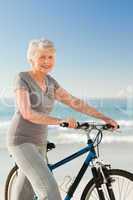 Senior woman with her bike
