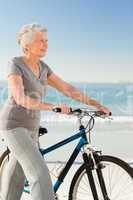 Senior woman with her bike