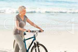 Senior woman with her bike