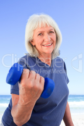 Mature woman doing her exercises