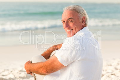 Man sitting on the beach