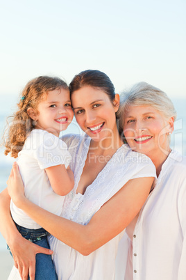 Lovely family at the beach