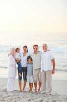 Beautiful family at the beach