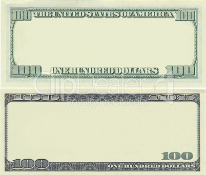 Clear 100 dollar banknote pattern