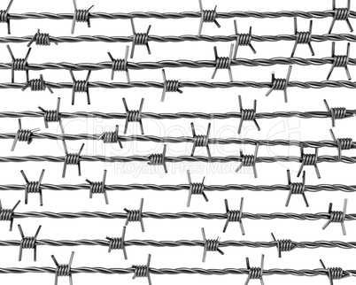 Lines of barbed wire