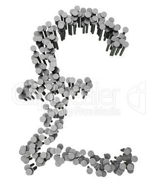 Alphabet made from hammered nails, pound symbol