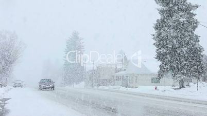Snow blizzard small town traffic P HD 8660
