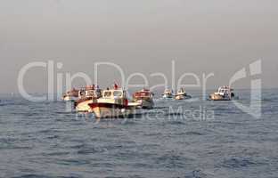 Turkish fisherman's boats at sunrise