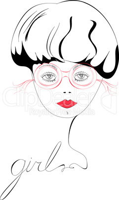 Portrait of beautiful woman wearing glasses