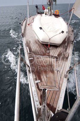 Front view of sailing boat