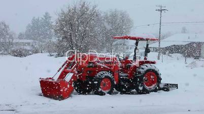 Tractor farm in snow blizzard P HD 8652