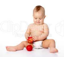 Little child with apple