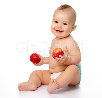 Little child with apple