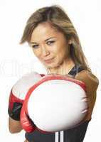 Boxing girl with smile