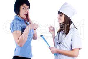 Female doctor and patient