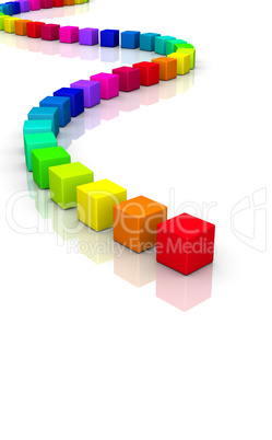 3D Würfel - Regenbogen Schlange 03