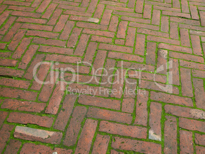 Brick sidewalk pavement
