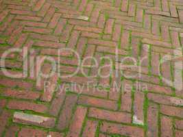 Brick sidewalk pavement