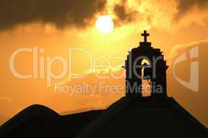 Kapelle auf Kreta bei Sonnenaufgang
