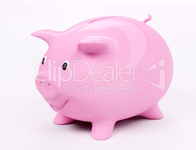 Smiling piggy bank 3d