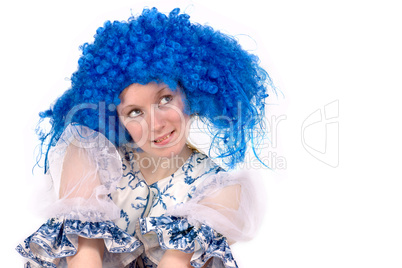 Blue wig