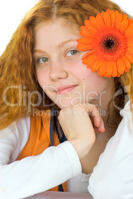 happy woman with gerber