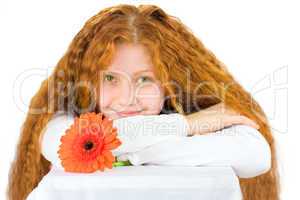 Woman with gerbera