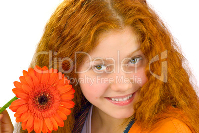 Woman with gerbera