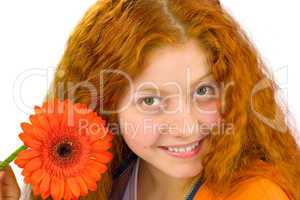 Woman with gerbera