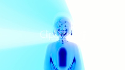 Buddha Licht Blau Weiß 03