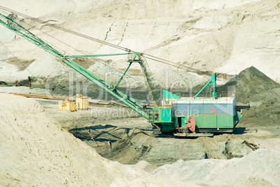Amber open-cast mining in Yantarny, Russia