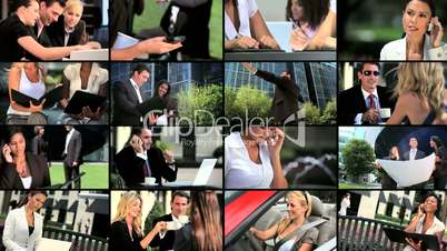 Montage of Modern Business People
