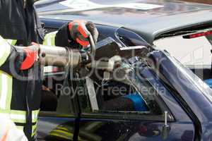 Firefighter opens car