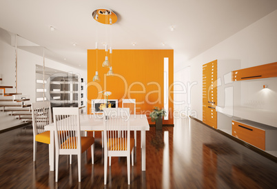 Interior of modern kitchen 3d render