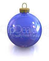 Blue christmas glossy and shiny ball isolated