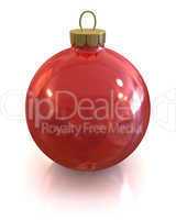 Red christmas glossy and shiny ball isolated