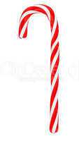 Christmas candy cane isolated on white, vertical