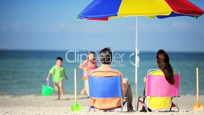 Familie am Strand