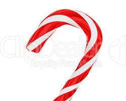 Traditional christmas candy cane closeup isolated